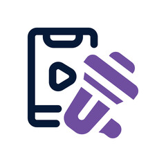 Fototapeta premium mobile marketing dual tone icon. Sleek and modern vector icon for websites, mobile apps, marketing materials, and corporate design. Fully scalable and ready to use.
