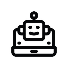 virtual bot line icon. Clean and minimalist vector icon for websites, mobile apps, presentations, and logos. Fully scalable and customizable for any project.