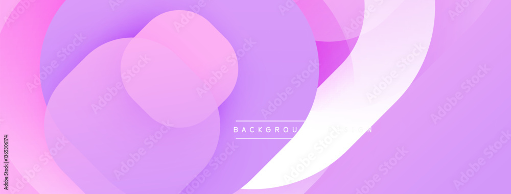 Poster Circular abstract design with overlapping translucent circles and round shapes, blending gradients and smooth curves, creating depth, contrast, and a dynamic visual effect
