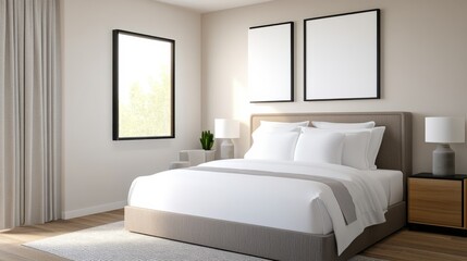 Sophisticated executive suite with a stylish hotel bed, contemporary furnishings, and muted luxury tones