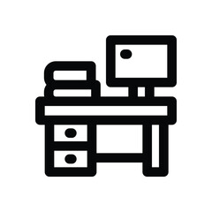 workspace line icon. Clean and minimalist vector icon for websites, mobile apps, presentations, and logos. Fully scalable and customizable for any project.