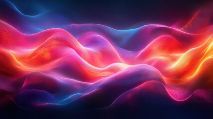 Obraz premium Vibrant Abstract Waves of Colorful Light in Motion and Flowing Design