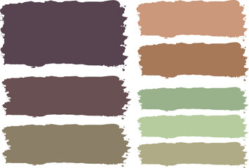 dark soft pastel colors abstract banners brush strokes set