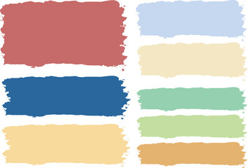 Naklejka premium colorful palette pastel colors abstract banners brush strokes set