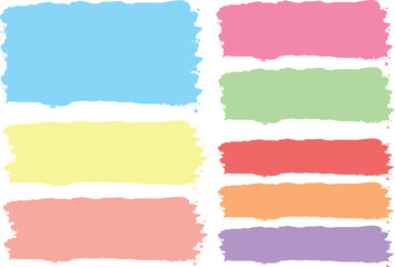 colorful summer edition palette pastel colors abstract banners brush strokes set