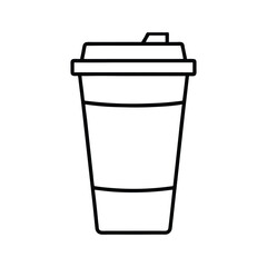 Simple Line Art Illustration of a Disposable Coffee Cup
