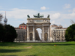 Obraz premium Arco della Pace in Milan, Italy