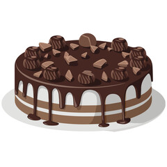 Chocolate cake vector