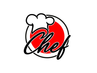 Fototapeta premium Japanese sushi icon of chef cook hat for Asian cuisine restaurant, vector emblem. Sushi bar icon with Japan flag emblem and master chef cooking hat or toque cap for Japanese authentic cuisine food