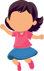  Adorable child illustration with a cheerful expression, perfect for children's designs and educational projects.