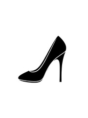 high heel shoe illustration icon, black silhouette vector