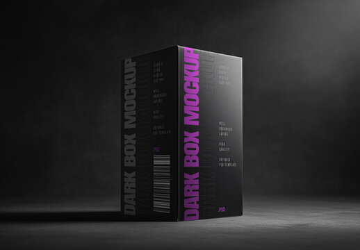 Dark Elegant Box Mockup for Packaging Design and Retail Branding