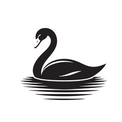Majestic Black Swan on Calm Water: Elegant Bird in Nature Photography