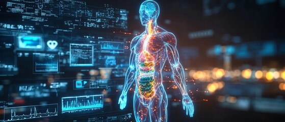Medical Hologram with Body Scan and Digital Health Data 