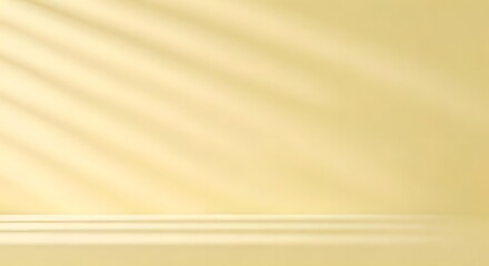 Fototapeta premium A cozy pastel yellow room with smooth walls, bright natural lighting, and soft shadows, AI Generated