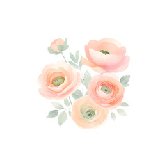 Watercolor bouquet of roses