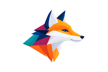 Obraz premium Abstract Low polygon geometric red fox face design isolated on white background