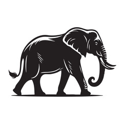 Fototapeta premium Majestic African Elephant Silhouette: A Powerful Wildlife Image