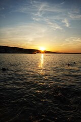 Sonnenuntergang auf Krk am Mittelmeer