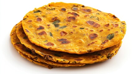 Stack of three golden-brown flatbreads.