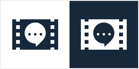 bubble chat for chatting media symbol logo design vector