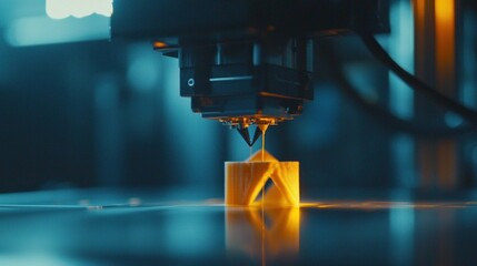 A close up view of a D printer creating an intricate design, showcasing technology and innovation in manufacturing processes