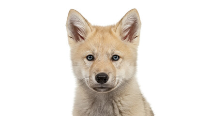 Isolated Adorable Wolf Cub Portrait