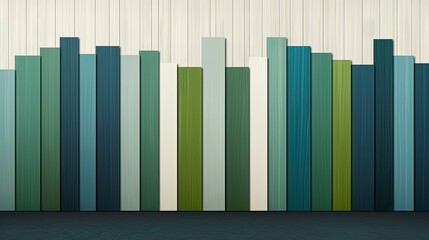 Obraz premium Colorful rectangular shapes arranged in a row, against a light-colored background