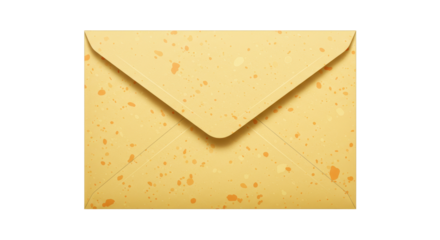 Isolated Textured Closed Yellow Envelope