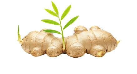 Isolated Fresh Ginger Root with Sprout