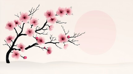 Delicate cherry blossoms against a soft pastel background.