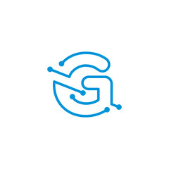 Obraz premium Circuit Letter G Logo 002