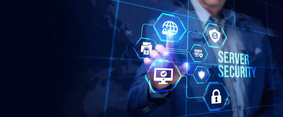 Cyber security data protection business technology privacy concept. Server security.