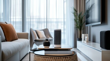 A high tech AI powered personal assistant organizing daily tasks, appointments, and reminders through voice and gesture control