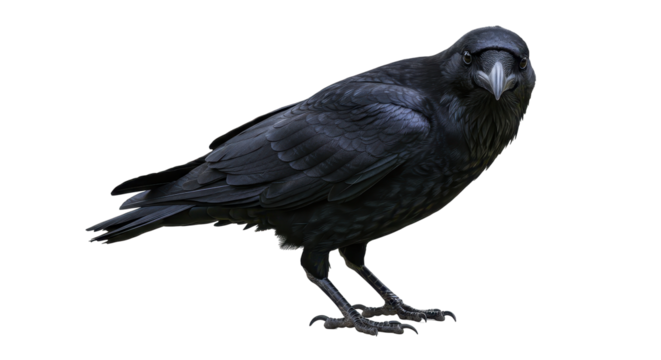 Isolated Black Raven