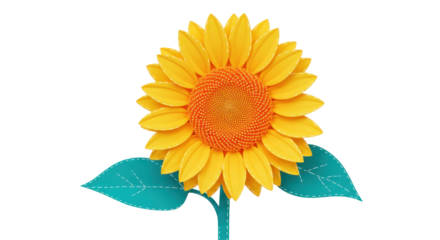 Isolated Cartoon Sunflower