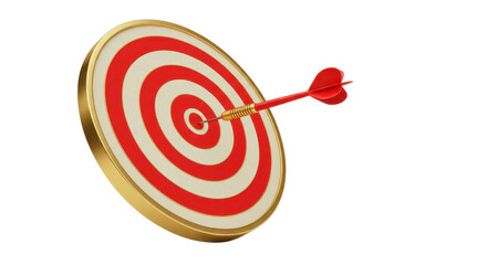 Isolated Dart Hitting Bullseye