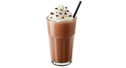 Isolated Chocolate Milkshake with Whipped Cream