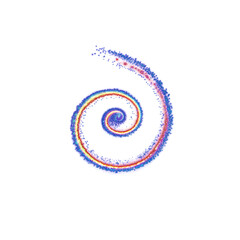 Luminous Particle Spiral, Abstract Gradient, Digital Art, Minimalist Design, PNG