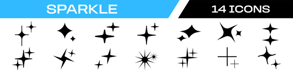 sparkle icon. star icon set