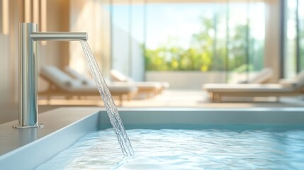 Serene Spa Water Feature: Luxury Relaxation in a Modern Setting