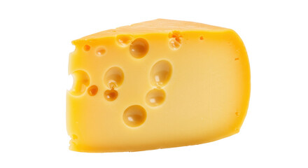 Isolated Slice of Swiss Cheese