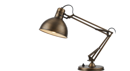 Isolated Bronze Adjustable Desk Lamp