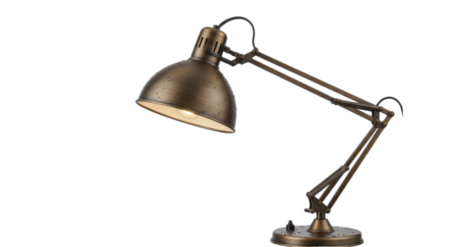 Isolated Bronze Adjustable Desk Lamp