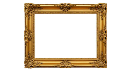 Isolated Golden Picture Frame