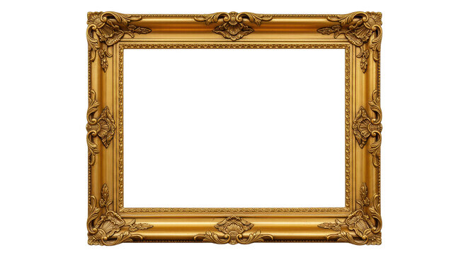 Isolated Golden Picture Frame