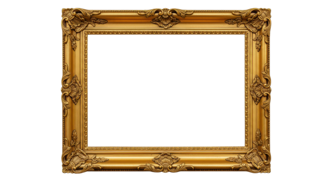 Isolated Golden Picture Frame