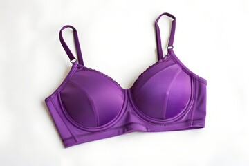 Purple female bra isolated on white background