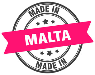 Made in Malta round sign. Made in Malta stamp.