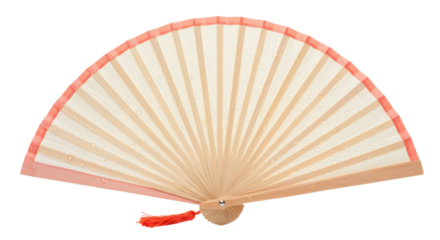 Isolated Hand Fan with Tassel